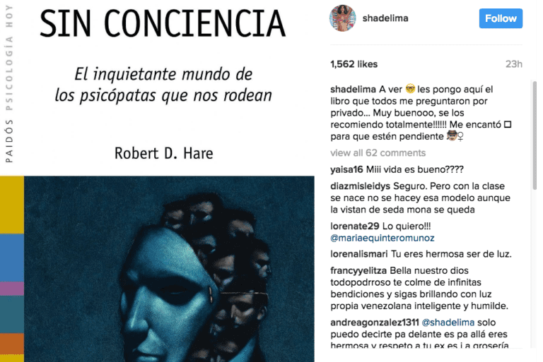 Shannon de Lima recomienda libro antipsicópatas...