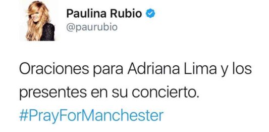 Paulina Rubio en su Tweeter