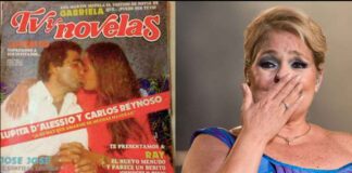 Lupita D'Alessio en uno de sus conciertos en México y la portada de una revista donde aparece con Carlos Reinoso.