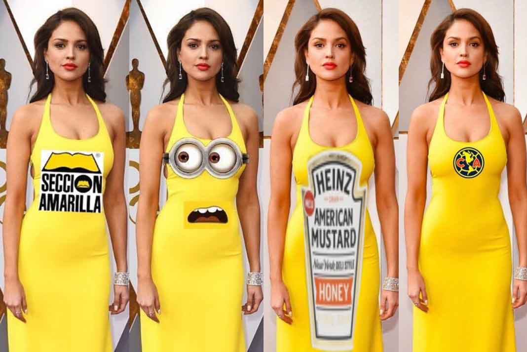 Responde Eiza González a ola de memes por su vestido en los Oscar