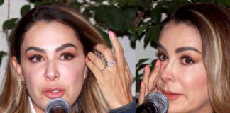 Ninel llorando en la rueda de prensa donde negó consumir cocaína