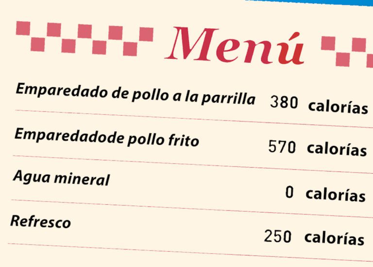 ¿Cuántas calorías tiene? ¡Échele un ojo al menú!