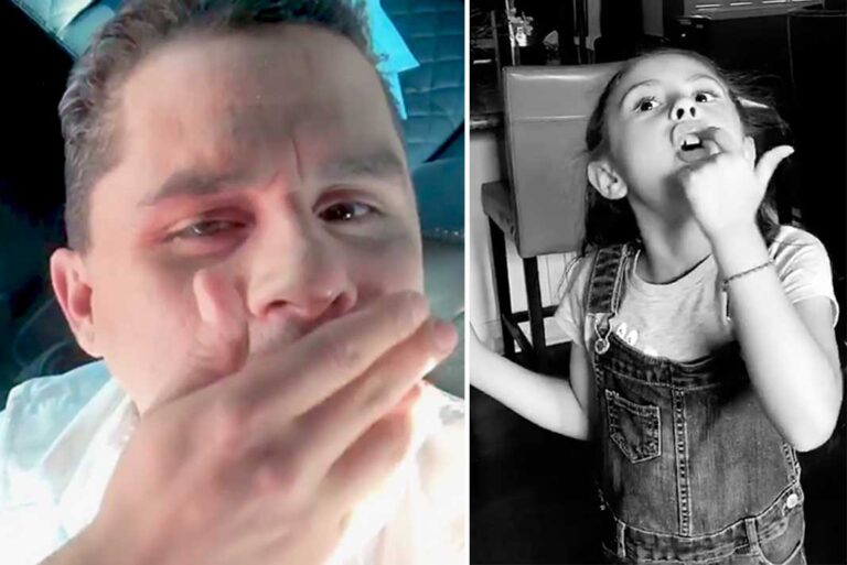 Qué risa con la hijita de Larry al ver cómo llegó su papi