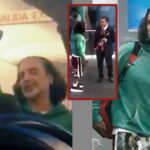 Momentos en que mostró a los pasajeros el video del reciente accidente aéreo y cuando lo bajaron