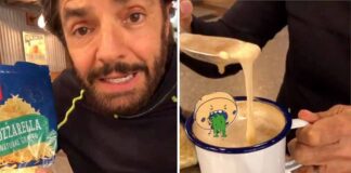 Eugenio y su muy peculiar forma de comenzar el día, con chocolate caliente y queso derretido