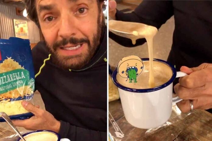 Eugenio y su muy peculiar forma de comenzar el día, con chocolate caliente y queso derretido Eugenio y su muy peculiar forma de comenzar el día, con chocolate caliente y queso derretido