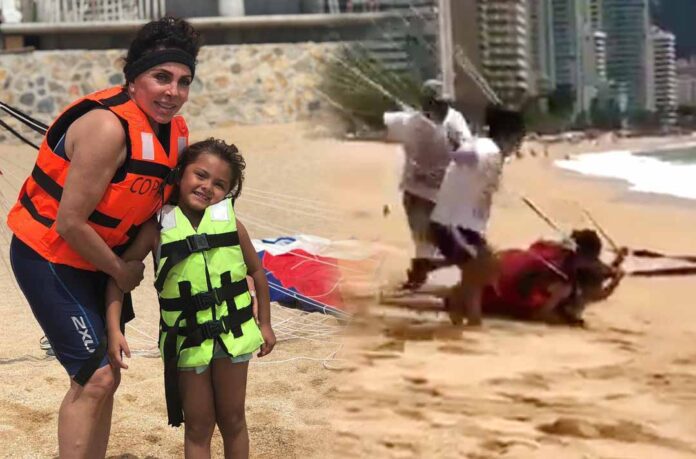 Verónica quiso darle a su nieta y terminaron siendo arrastradas por la arena