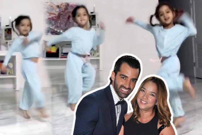 La pequeña heredó el gusto por el baile de sus papás