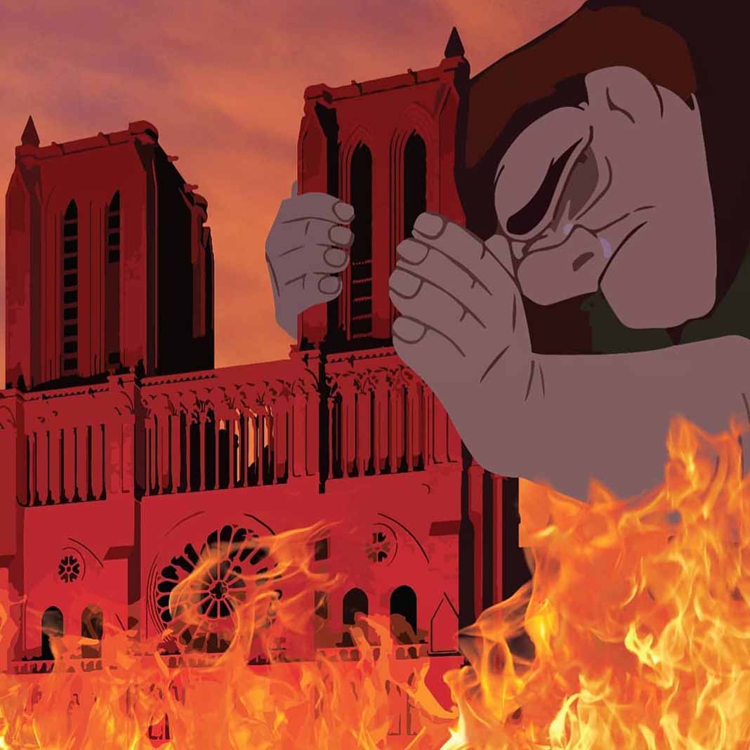 Uno de los tantos memes que se han hecho con el jorobado de Notre Dame tratando de salvar su hogar de las llamas