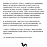 En el comunicado oficial se dice que el cantante sufrió quemaduras de segundo grado