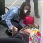 Galilea Montijo perdió el conocimiento y quedó recostada en plena calle