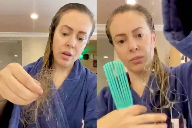 El video de Alyssa Milano cayéndosele el cabello por el Covid-19