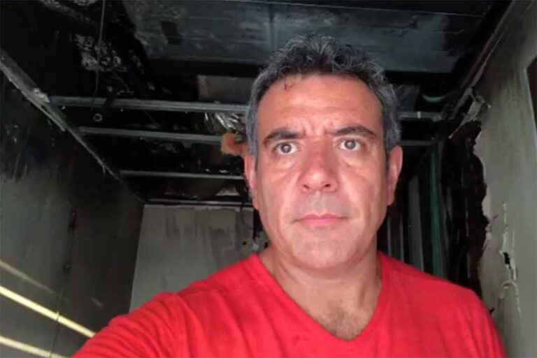 Héctor Sandarti y su familia sufren aparatoso incendio en apartamento