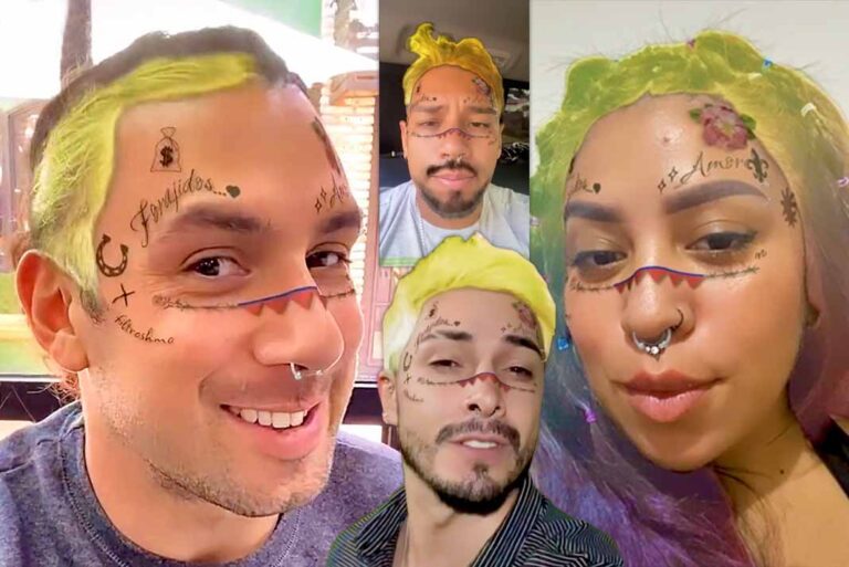 Nodal será muy criticado, pero miles usan filtro con sus tatuajes para parecerse a él