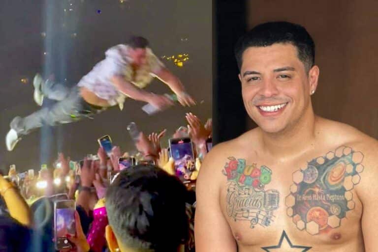 Eduin Caz se lanzó al público como rock star, pero nadie lo cachó y fue a dar el piso