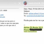Sandra compartió correos electrónicos del 2014, cuando aún estaban casados, en los que el cubano la insulta, e incluso en uno de ellos, la termina por este medio