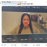 Dariana Melgar, hija de Lili, compartió en la red social X un pantallazo de la toma de su madre durante la grabación del video