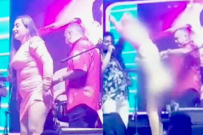 Cantante de cumbia desnuda a mujer en pleno escenario a cambio de unas cervezas