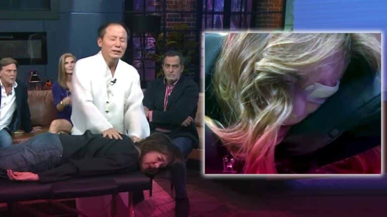 Yolanda Andrade llora y grita de dolor, al ser 'curada' por las manos de un sanador