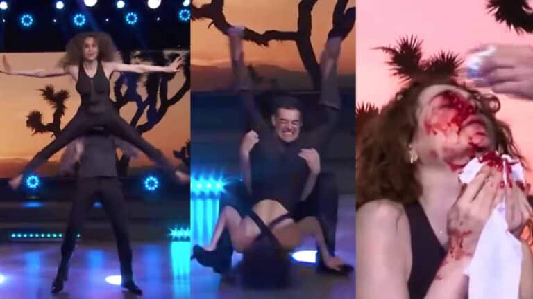 La aparatosa y sangrienta caída de la conductora Mayte Carranco en 'Hoy'