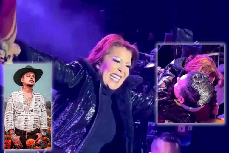 "Te quiero, te admiro": Alejandra Guzmán abraza y besa a Nodal... sólo que no era él 🙈