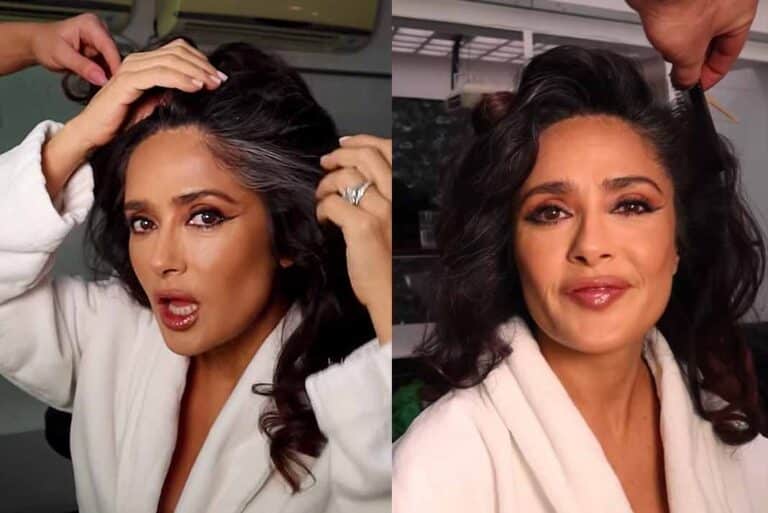Salma Hayek comparte su técnica casera para cubrir las canas sin teñirse el cabello
