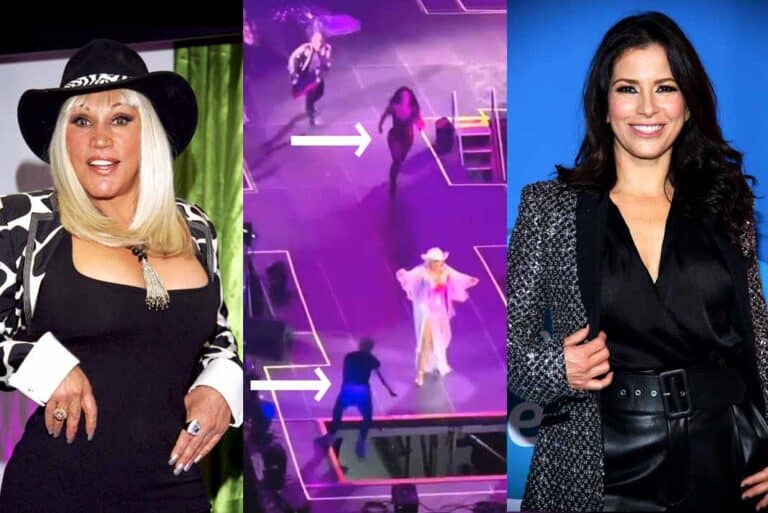 Alessandra Rosaldo y un joven del straff salvan a Laura León de terrible caída