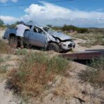 El accidente ocurrió en la carretera Chihuahua-Saltillo, quedando su vehículo como pérdida total