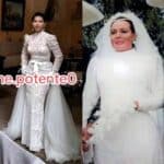 El vestido de novia de Ángela estaba inspirado en el que usó su abuela Flor Silvestre cuando se casó con Antonio Aguilar en 1959