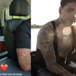 En la primera foto se observa manejando a quien sería Nodal, de quien se alcanza a observar parte de su inconfundible tatuaje de una rosa roja en el brazo derecho