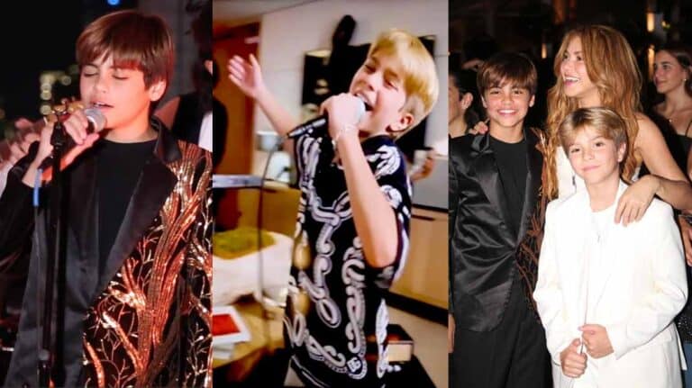 Ahora Shakira fue a aplaudir a Sasha y a Milan al presentar su primer disco