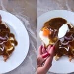 Les puso cebolla, obvió el queso rallado y en lugar de crema les puso yogurt griego para que tuvieran un sabor acidito