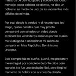 En su más reciente mensaje, Magdelin Martínez anuncia que contará toda la verdad, refiriéndose a los motivos que la orillaron a no participar en el certamen nacional de Miss República Dominicana 2025