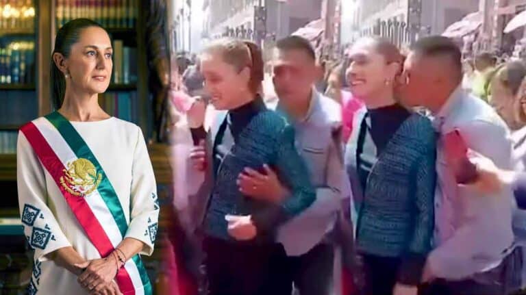 Si esto le hacen a la Presidenta de México… Borracho besa y toca a Claudia Sheinbaum