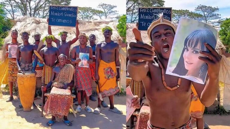 ¿Por qué estos africanos felicitaron a Maribel Guardia bailándole y besándola?
