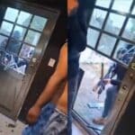 Un hombre en ropa interior les gritaba a los delincuentes que no entraran, pues dentro se encontraba un bebé, pero estos derribaron la puerta con un mazo y a patadas