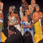 La Miss Universe Haiti saliente le quitó la corona a la primera finalista para ponérsela a la correcta