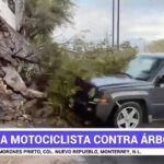 Recién había dicho que el conductor no vio a tiempo los señalamientos del deslave, cuando una camioneta derrapó por el piso mojado, exactamente donde estaba ella